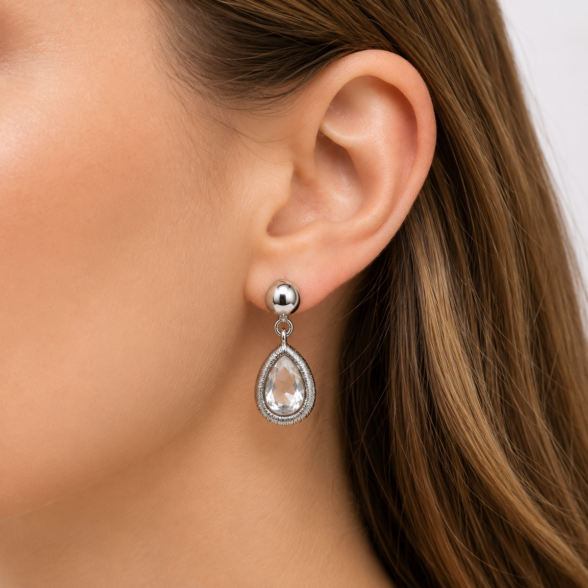 Crystal Teardrop Drop Earrings