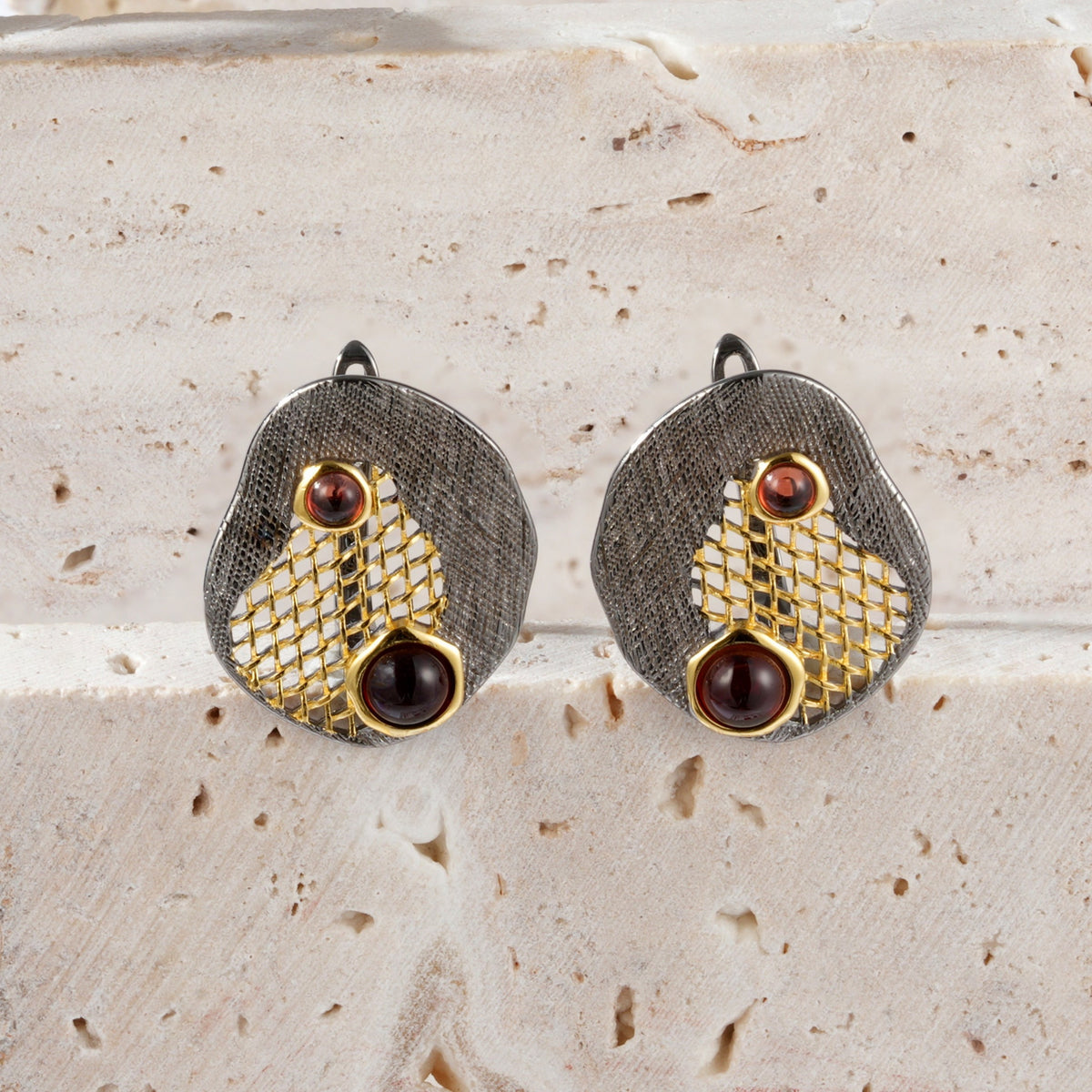 Abyss--vathe--babylon--argjend--gur--granade--koleksion--Babylon--larje-ari-penelopejewellery-v6032 - Penelope Jewellery