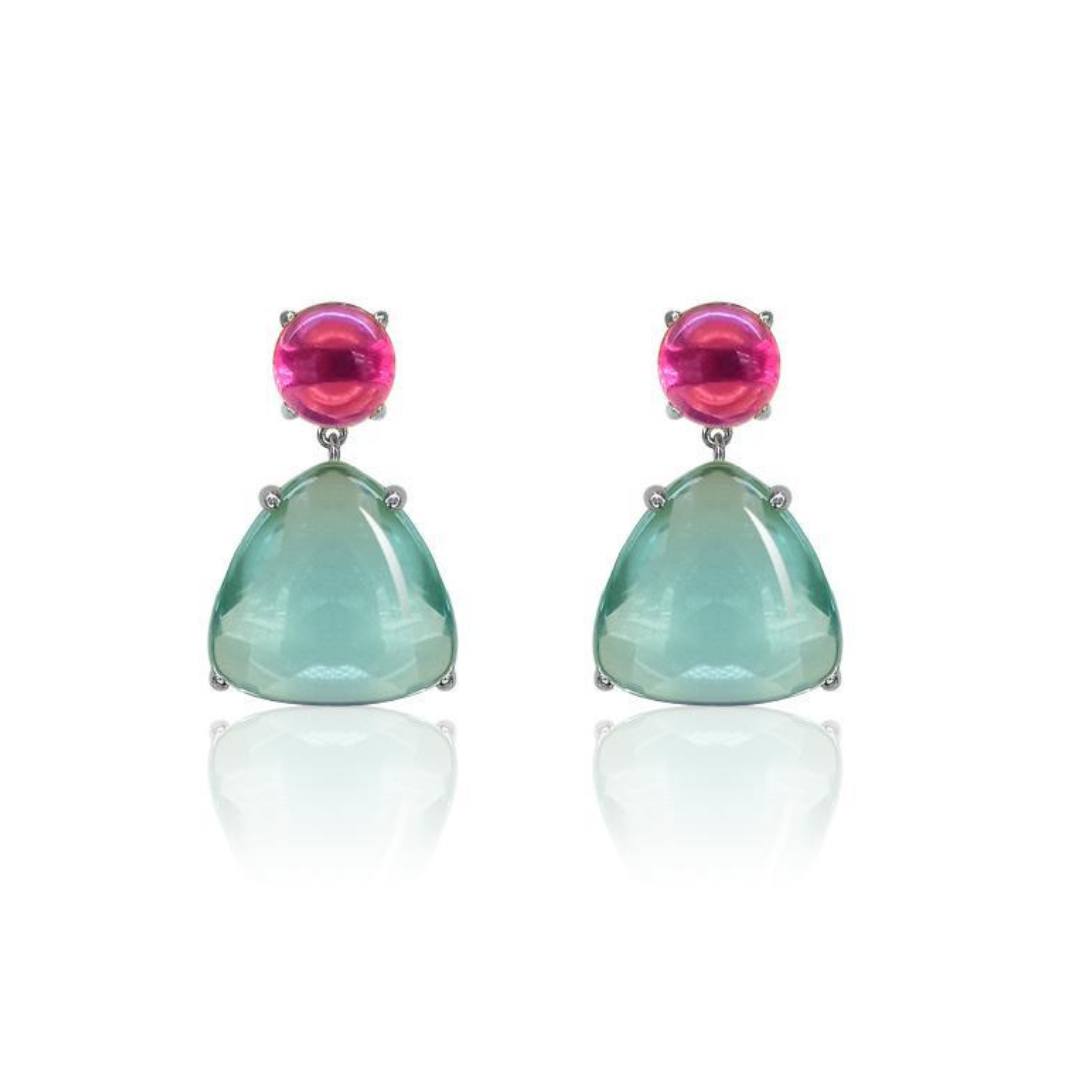 Aria_Earrings_Argjend_Kristal_Roze_Blu - Penelope Jewellery
