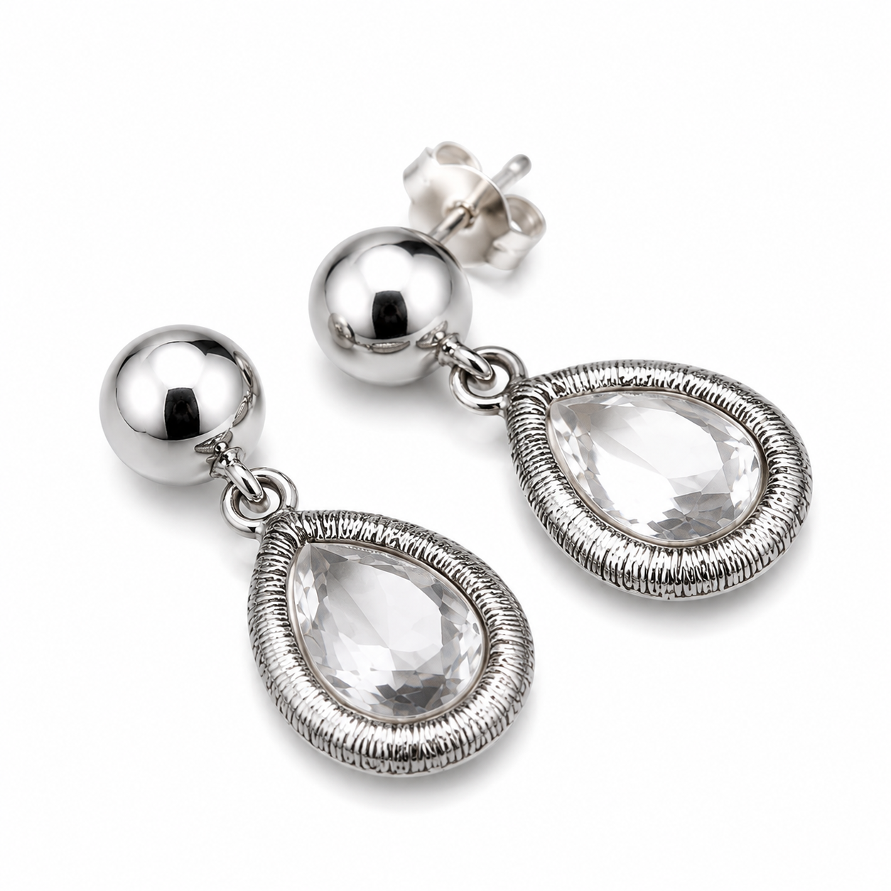 Crystal Teardrop Drop Earrings