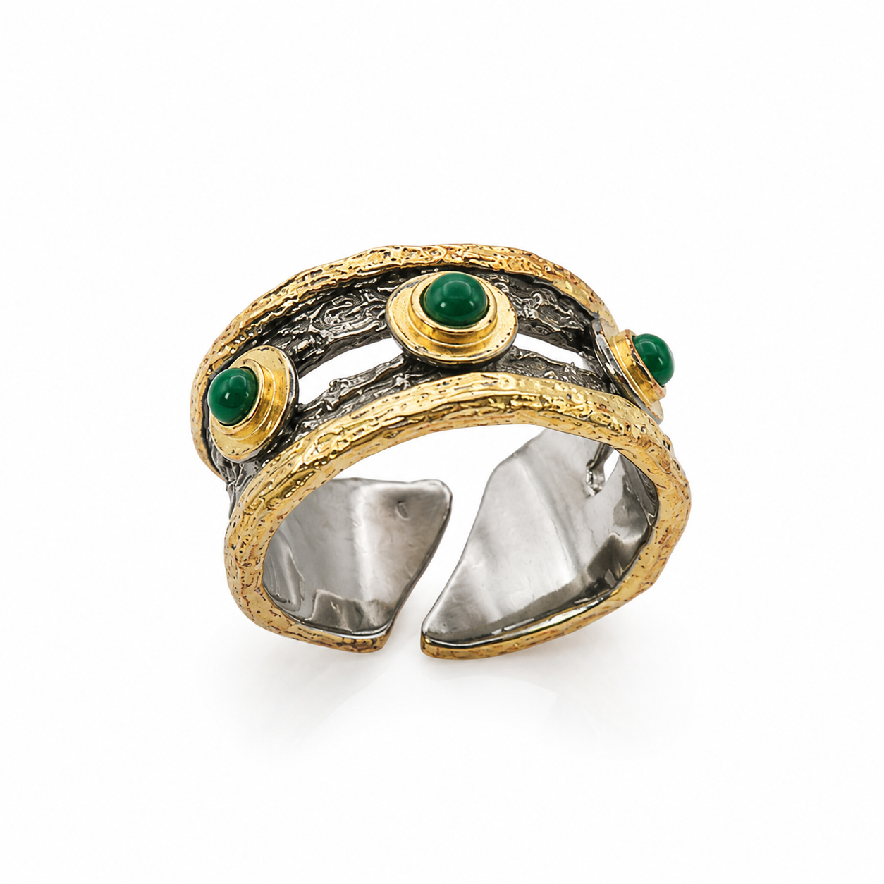 Unaza Malakit — Argjend 925 me Malachite Natyral