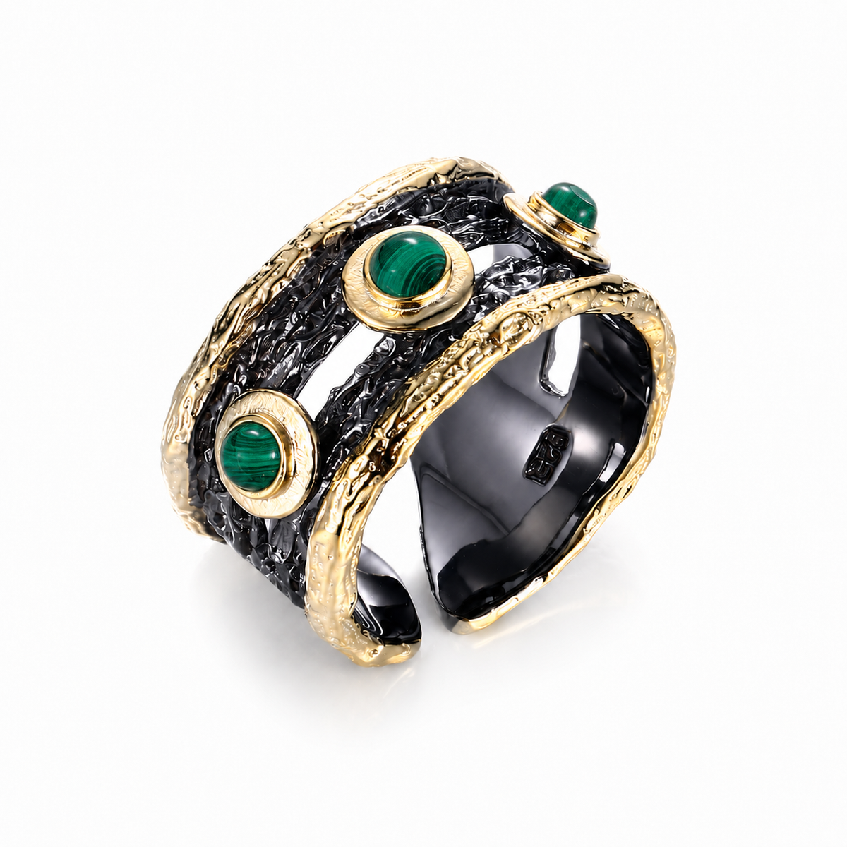 Unaza Malakit — Argjend 925 me Malachite Natyral