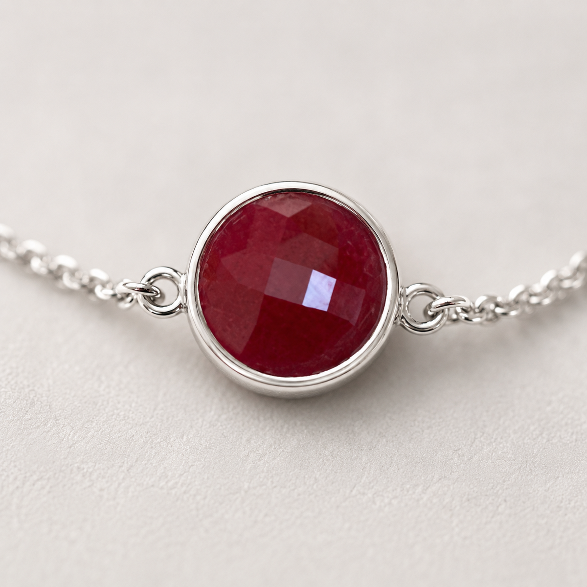 Byzylyk Red Agata Natyral — Argjend 925