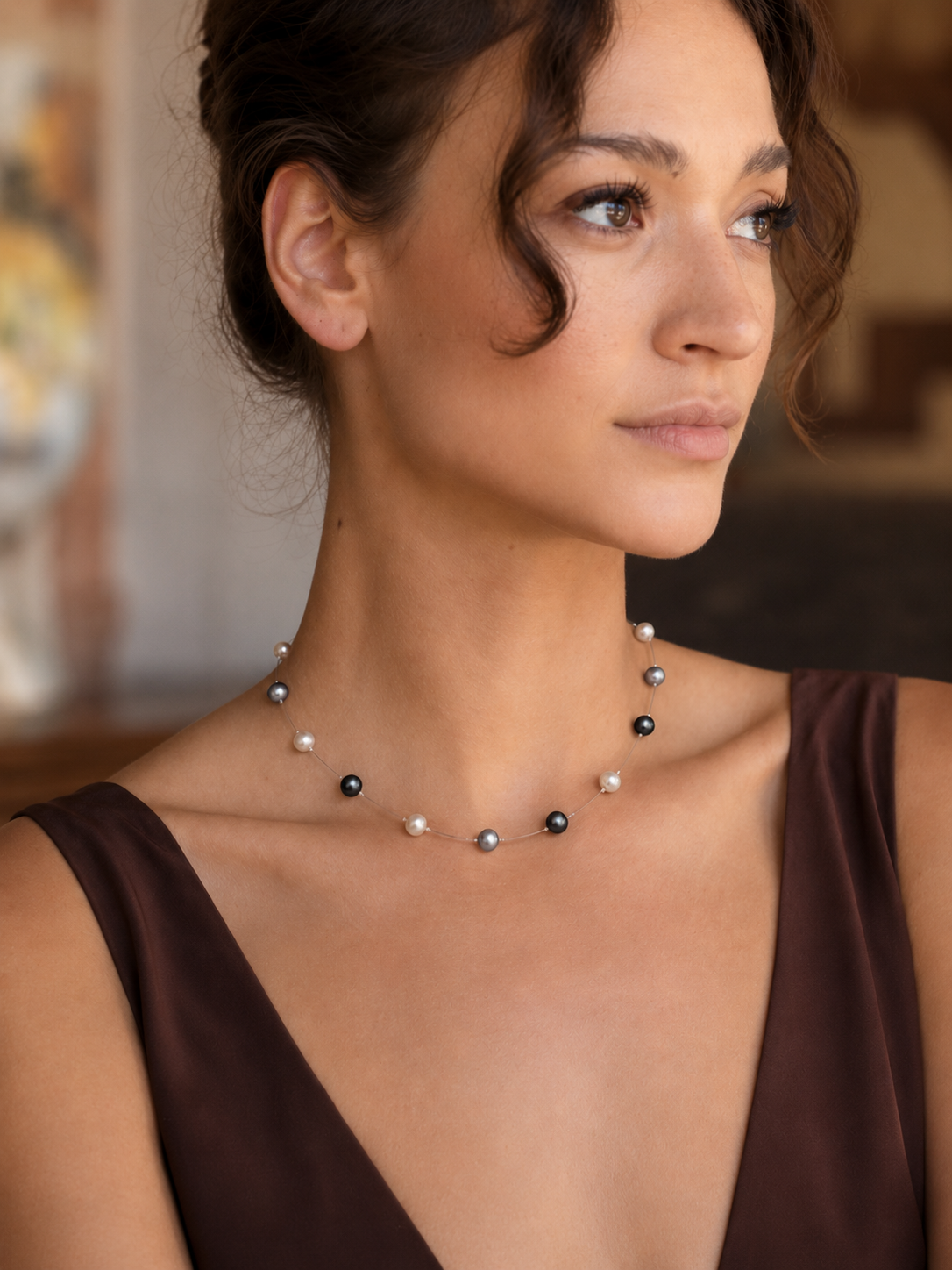 Varse Black White Peach Pearl