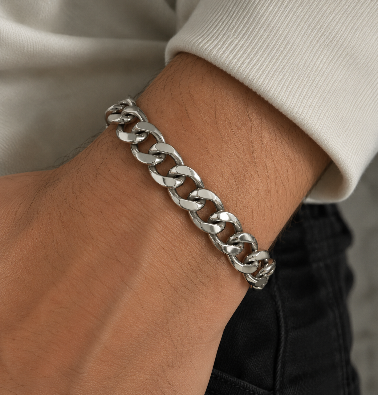Curb Silver Bracelet