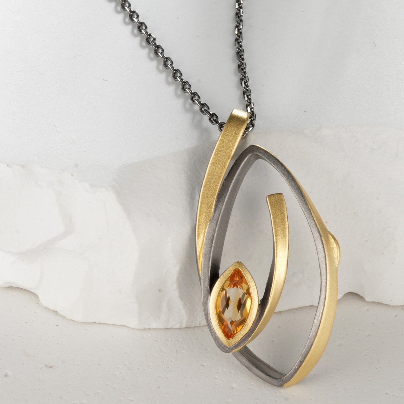 Citrine--Elegance--varse--babylon--argjend--gur--citrine--koleksion--Babylon--larje-ari-penelopejewellery-N6413 - Penelope Jewellery