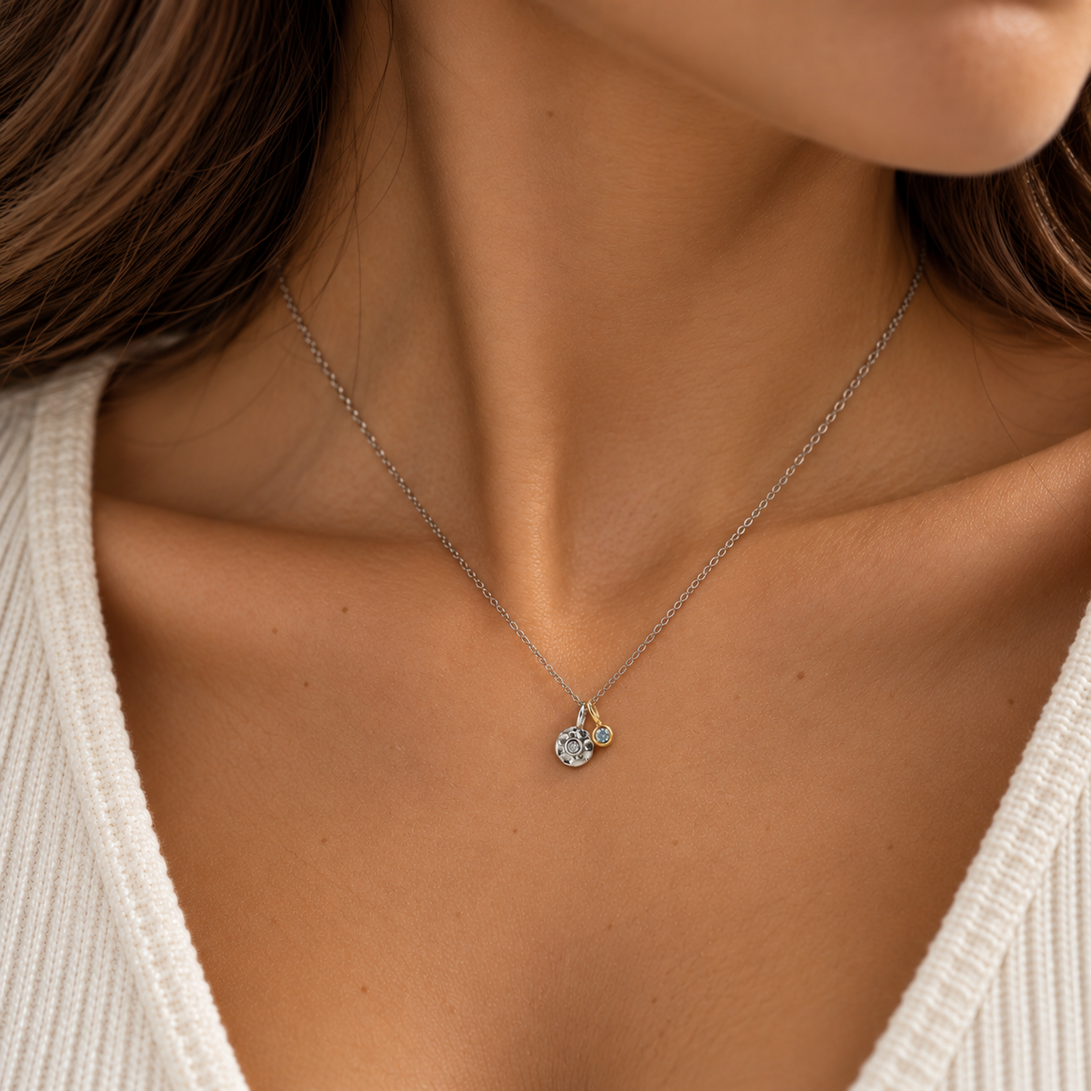 Varëse Diamant dhe Topaz Blu | Argjend 925