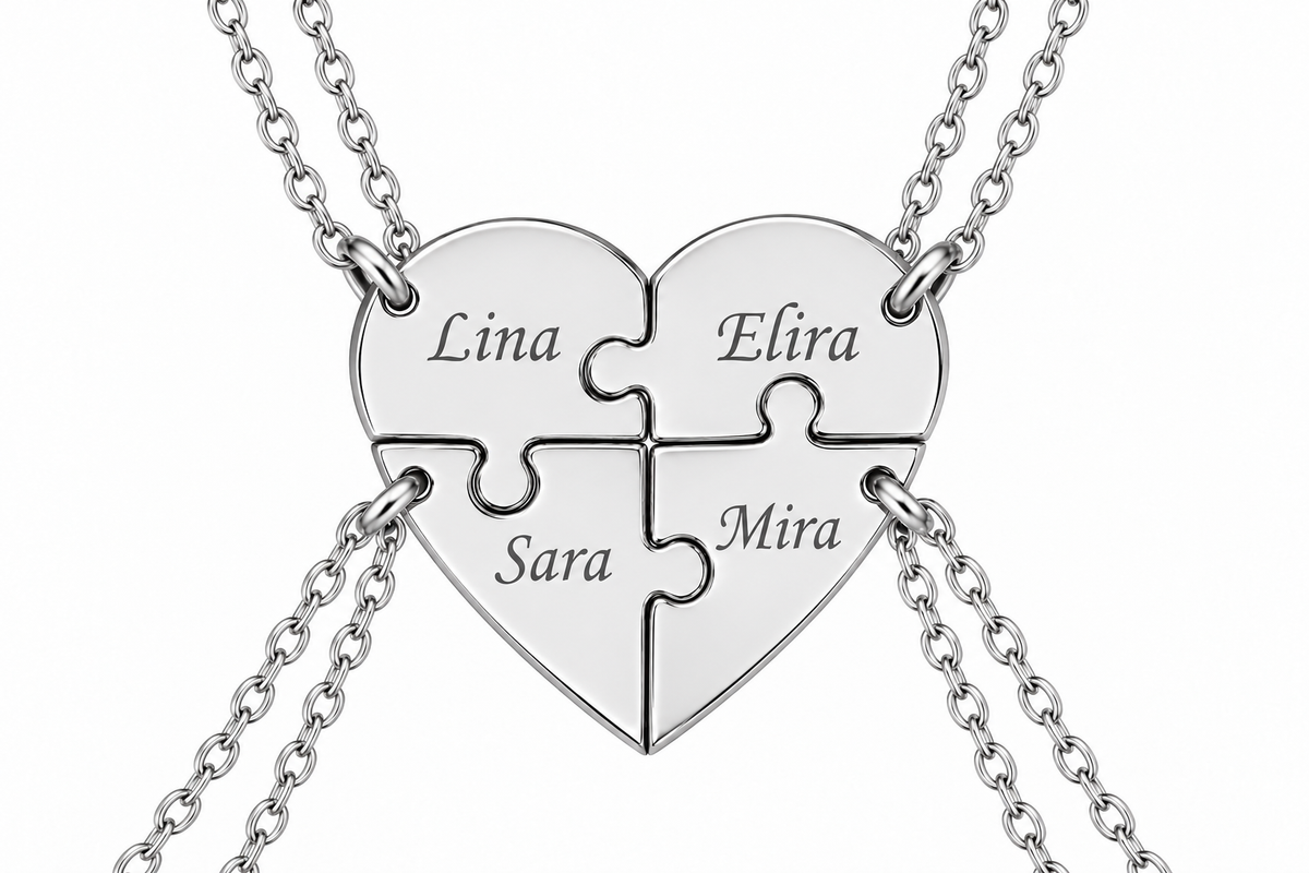 Heart Puzzle of Four Pendant
