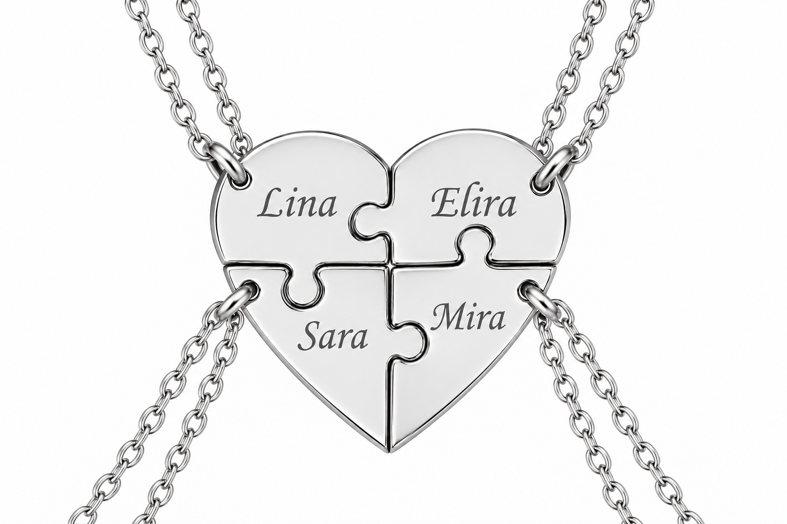 Heart Puzzle of Four Pendant