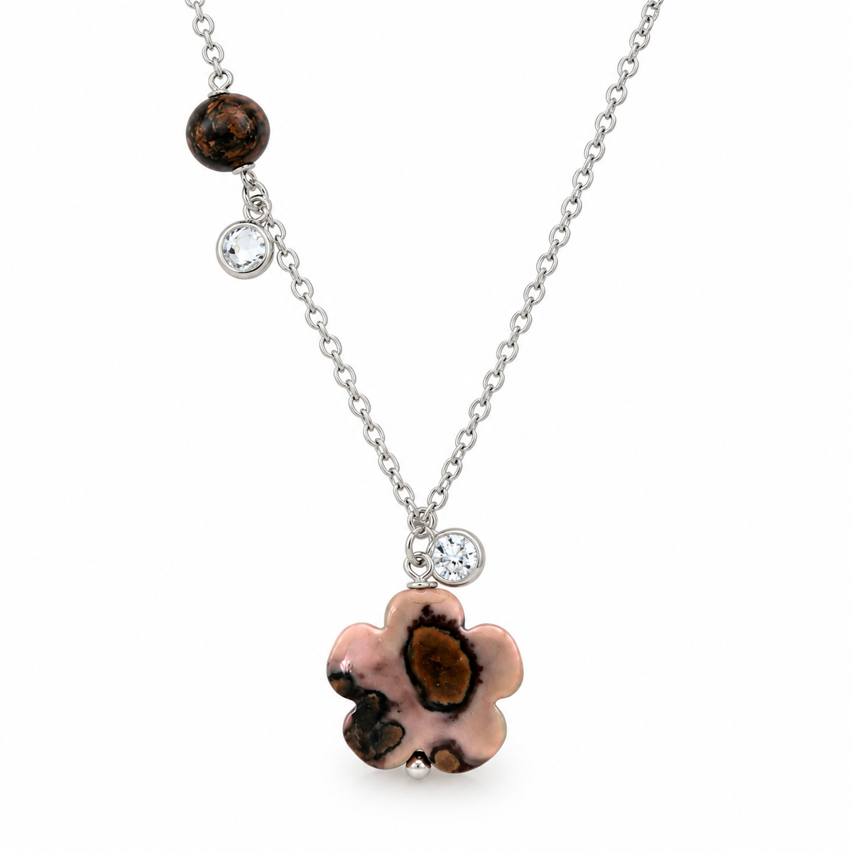 Varëse Alayna prej çeliku me agat natyral në formë luleje – Penelope Jewellery N4684