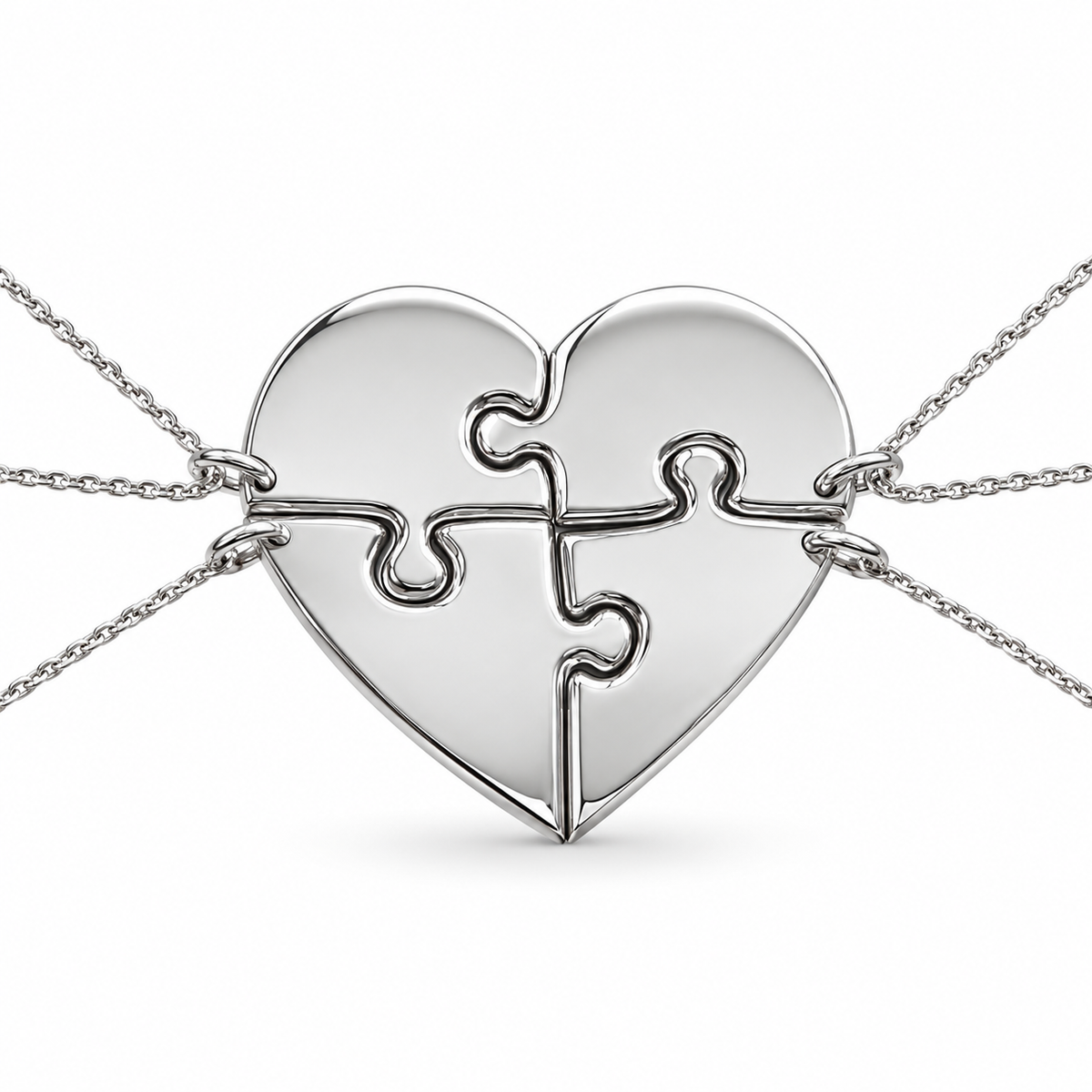 Heart Puzzle of Four Pendant