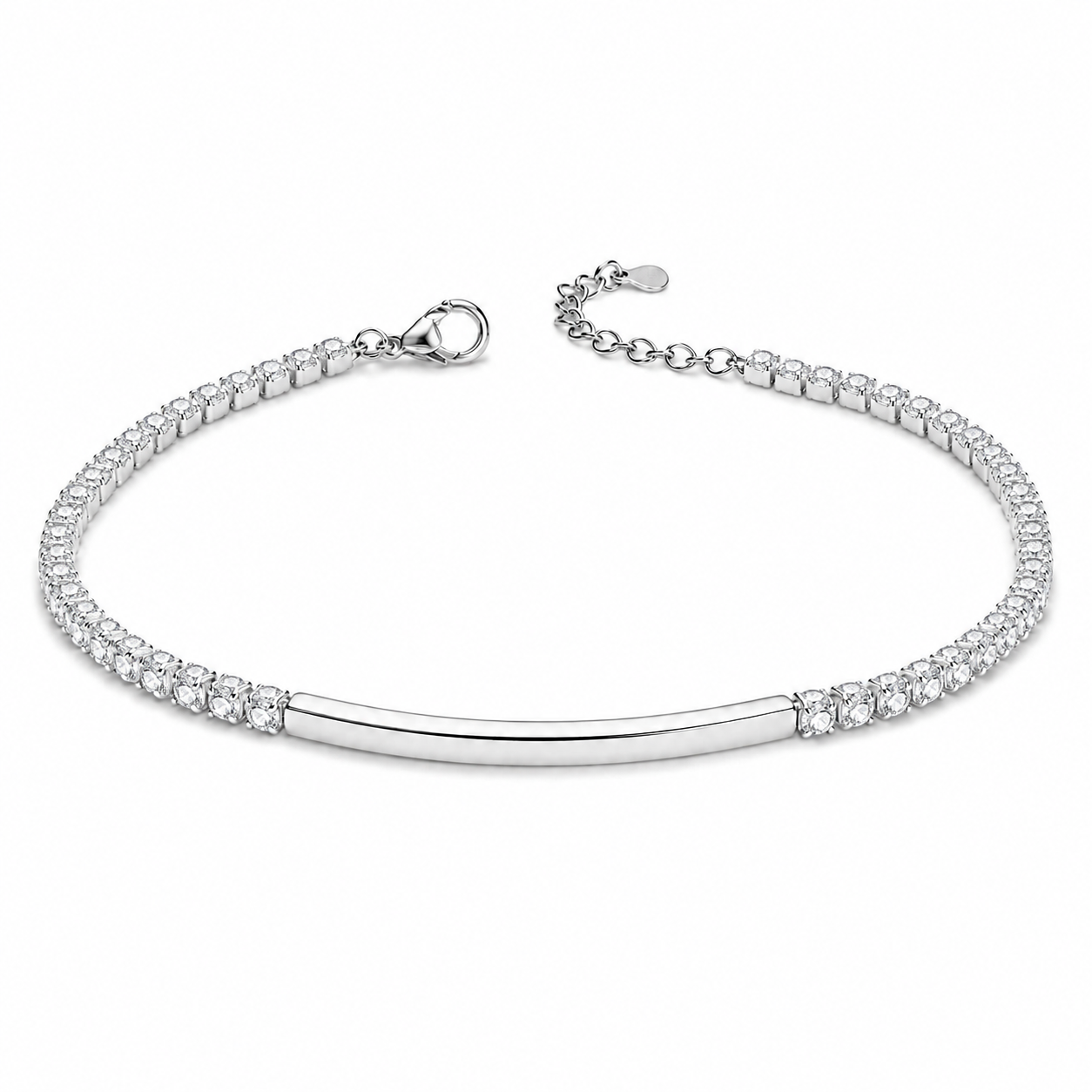 Aron Bracelet për meshkuj në çelik me larje ari 18K, rodium të zi dhe zirkone