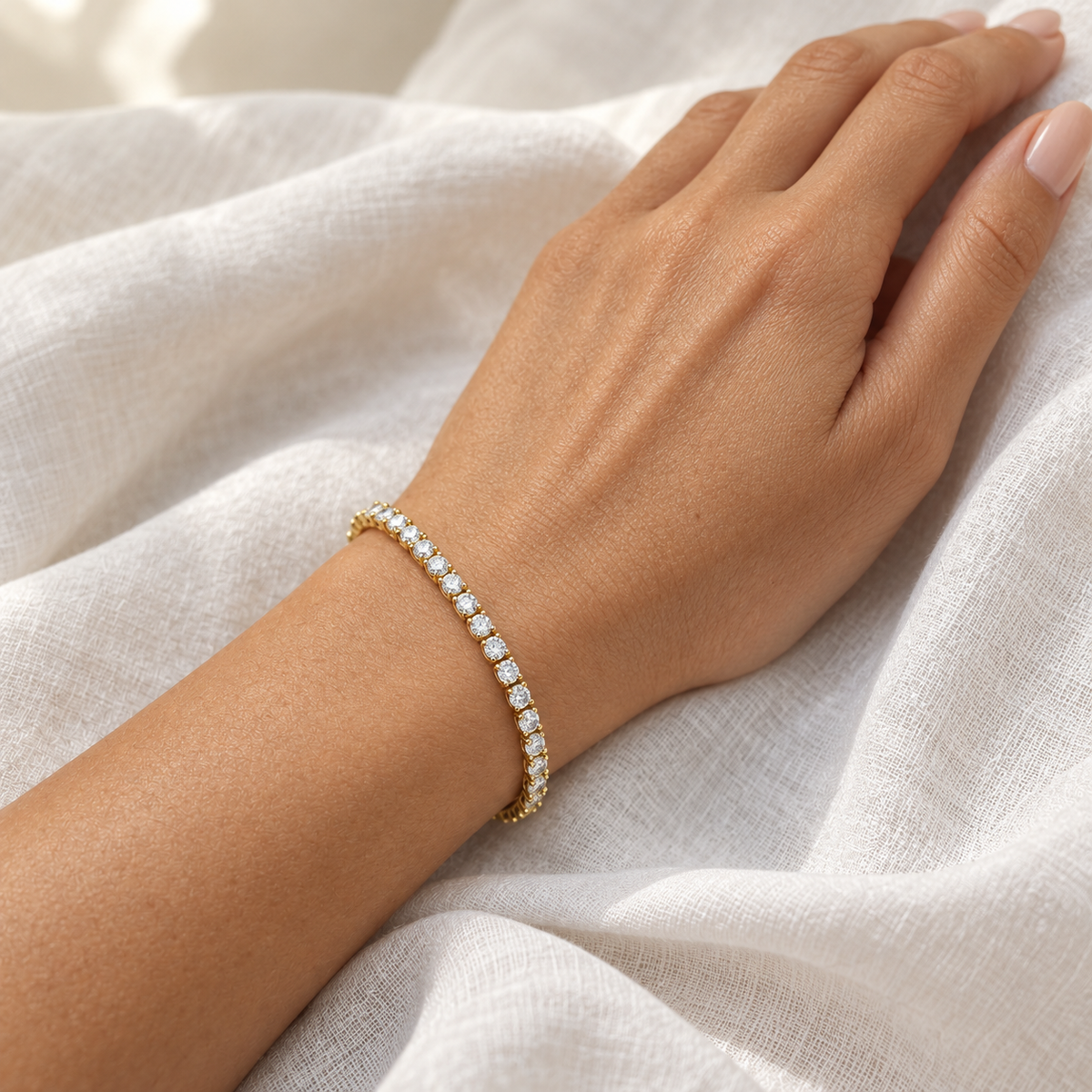 Byzylyk Tenis per Femra – 18 cm | Argjend 925 &amp; Larje Ari 14K - pamje 4