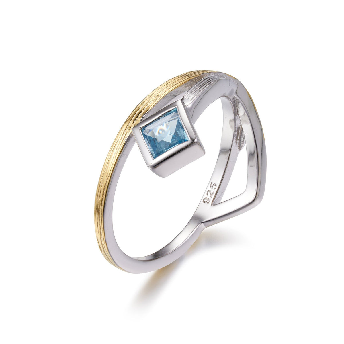 Unaza Talay Blu në Argjend 925 me Topaz Blu.