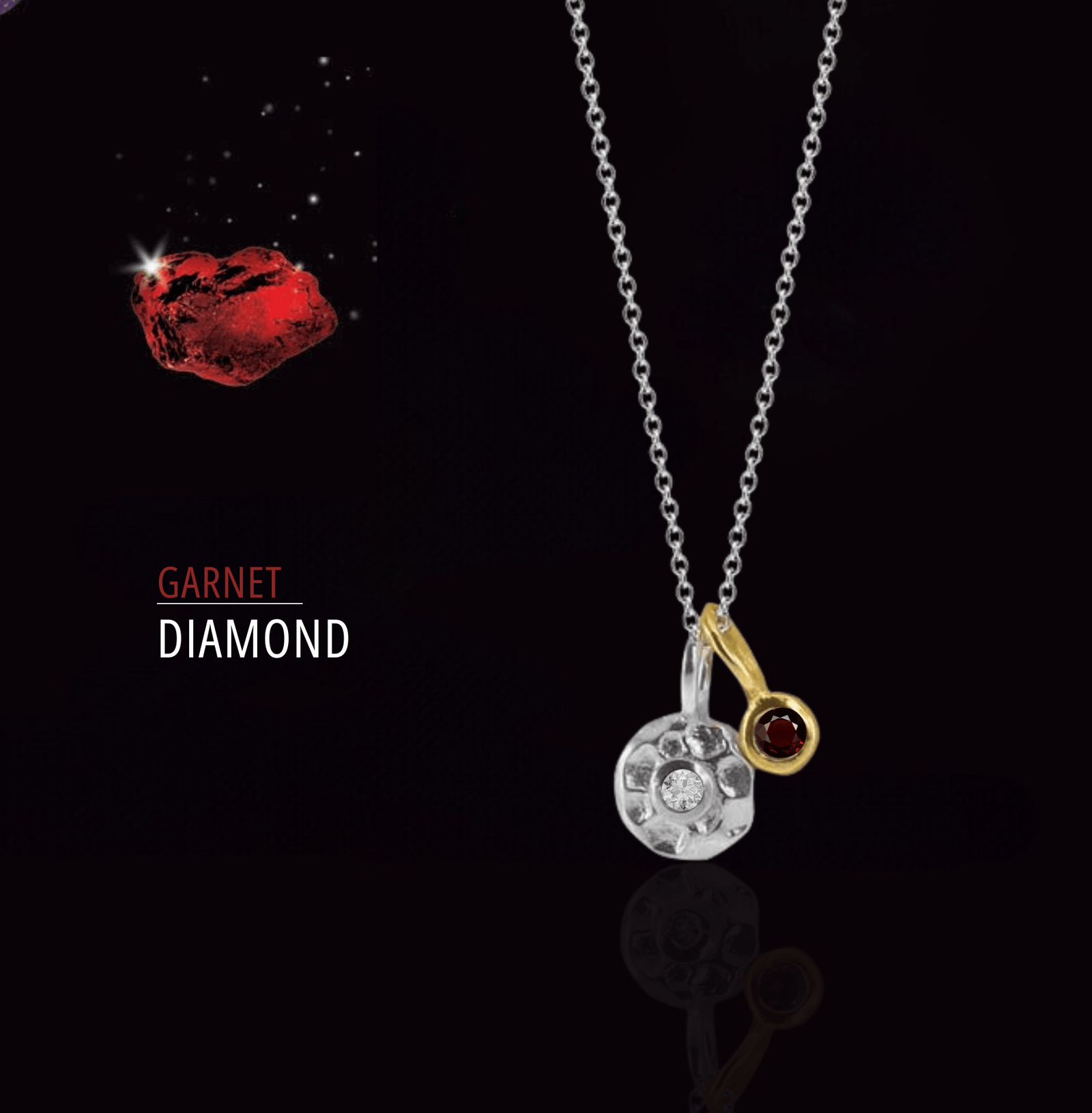 Varese Diamant dhe Granat | Argjend 925 – pamje kryesore