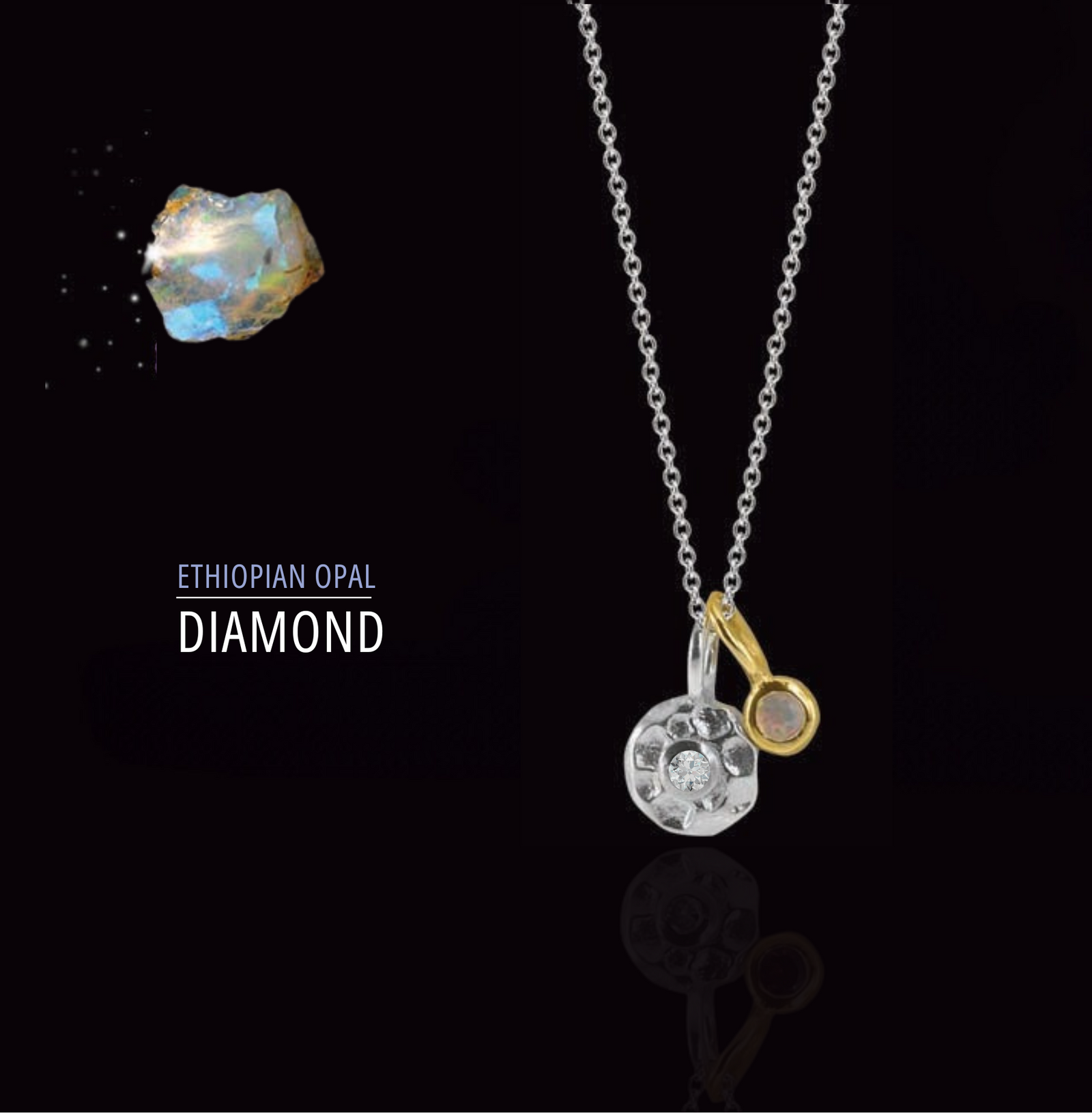 Varese Diamant dhe Opal Etiopian | Argjend 925 – pamje kryesore