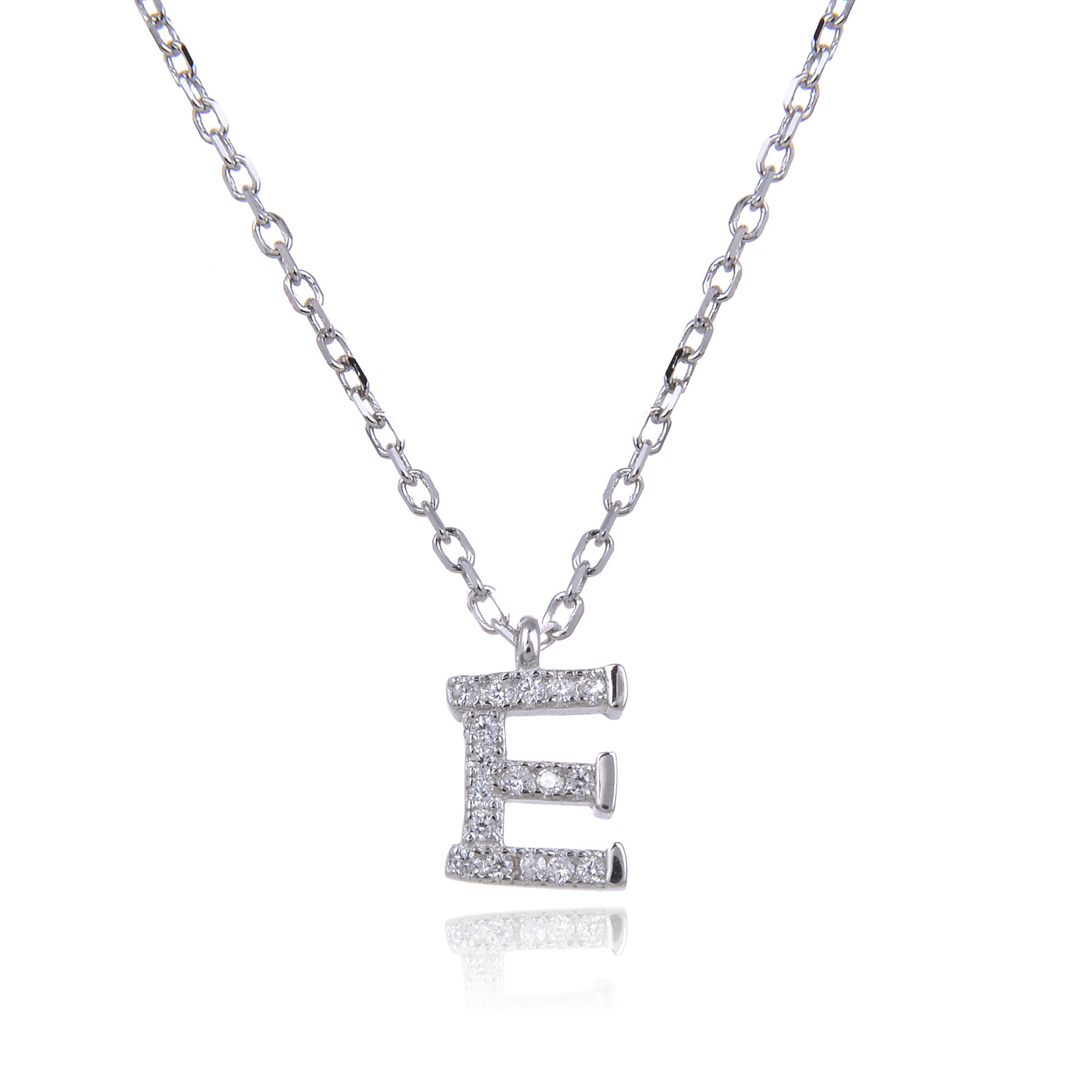 Varëse me shkronjën E në Argjend 925 me Zirkon Kubik nga Penelope Jewellery.