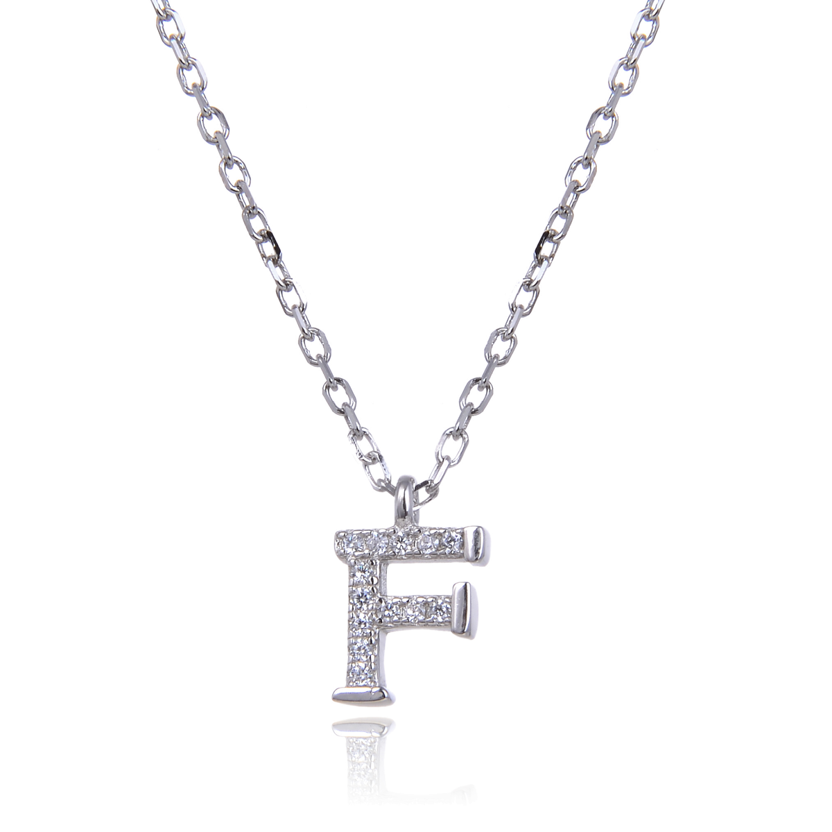 Varëse me shkronjën F në Argjend 925 me Zirkon Kubik nga Penelope Jewellery.
