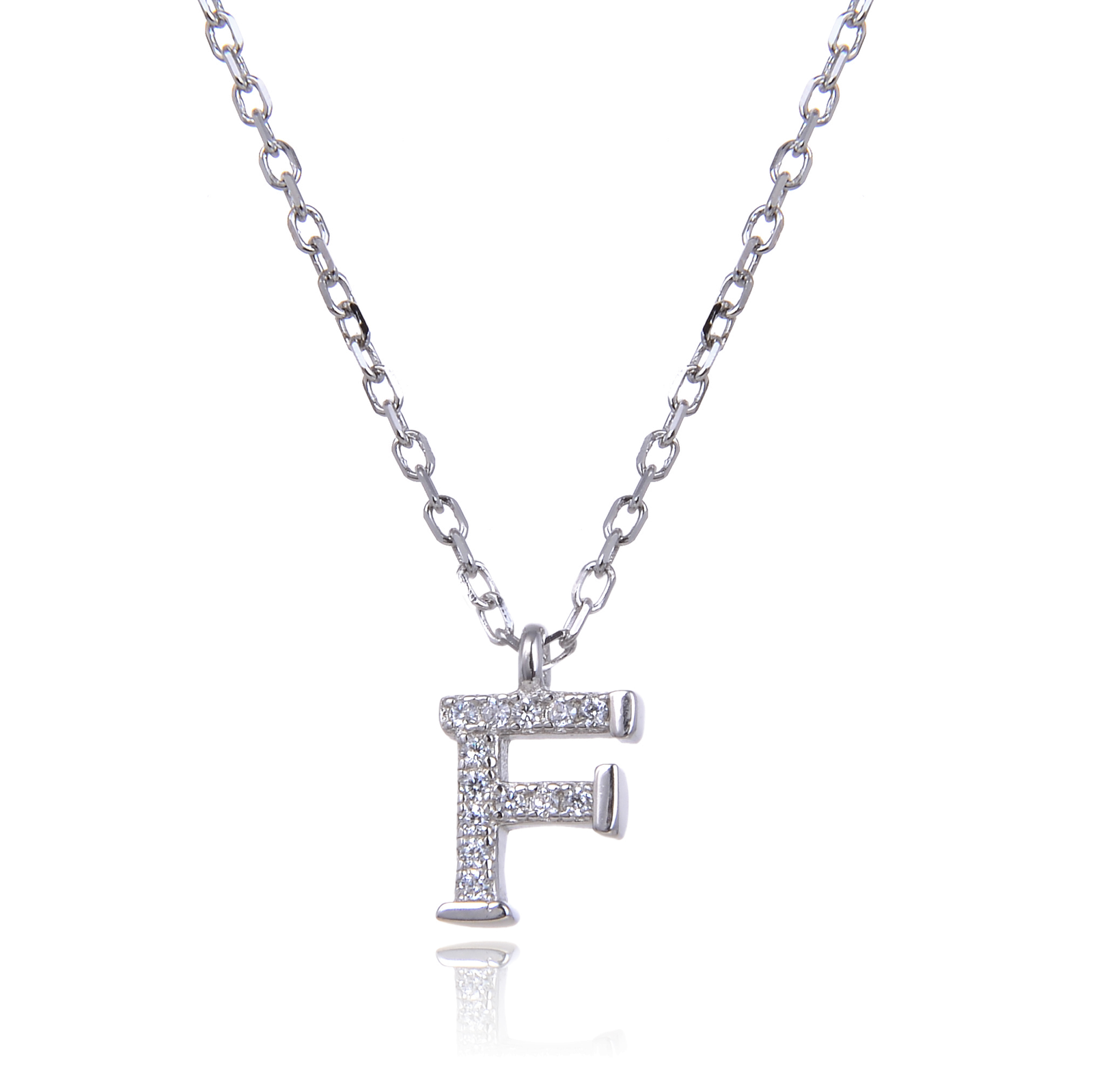 Varëse me shkronjën F në Argjend 925 me Zirkon Kubik nga Penelope Jewellery.