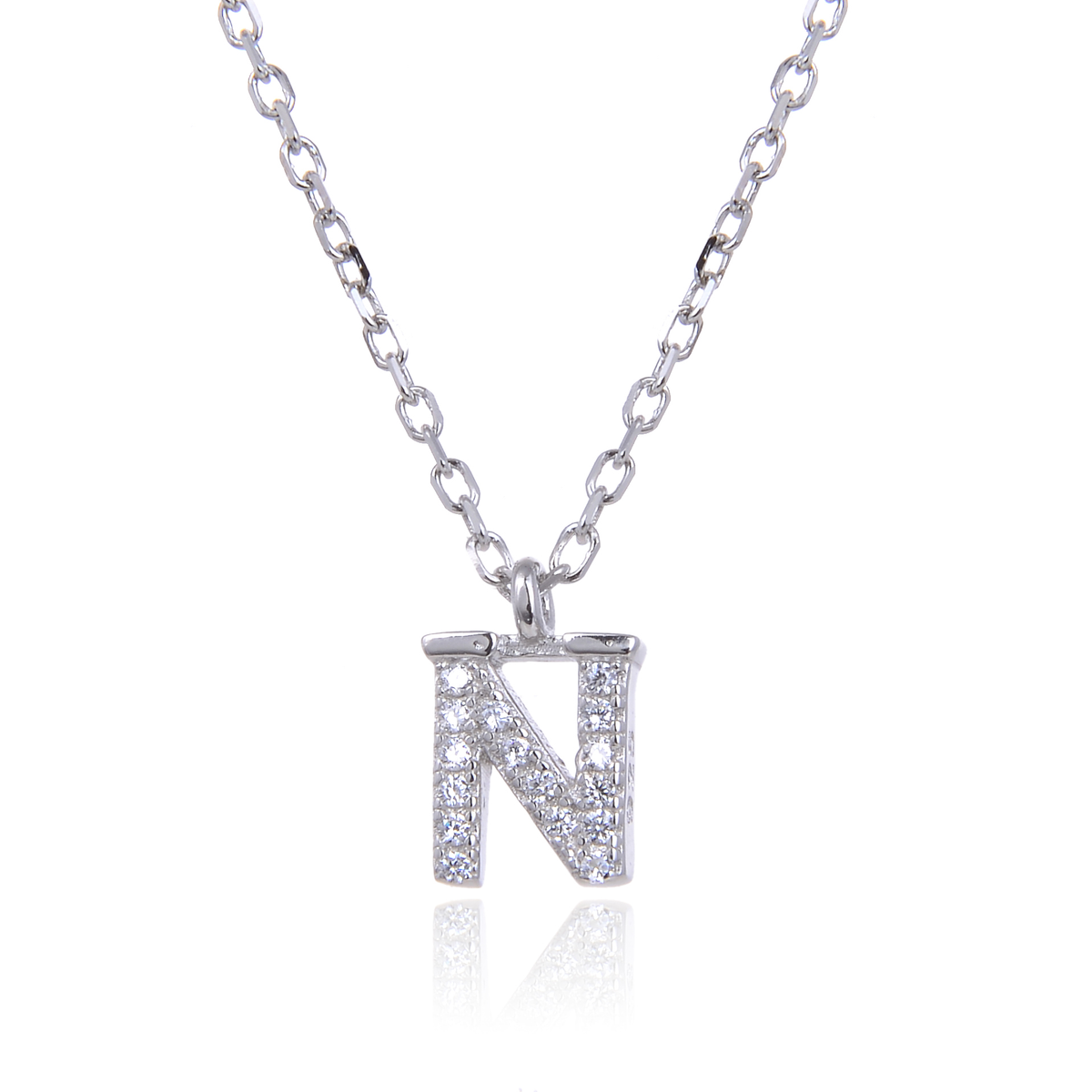 Varëse me shkronjën N në Argjend 925 me Zirkon Kubik nga Penelope Jewellery.