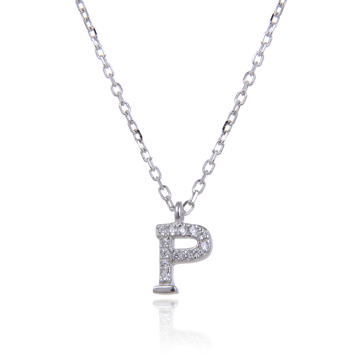 Varëse me shkronjën P në Argjend 925 me Zirkon Kubik nga Penelope Jewellery.