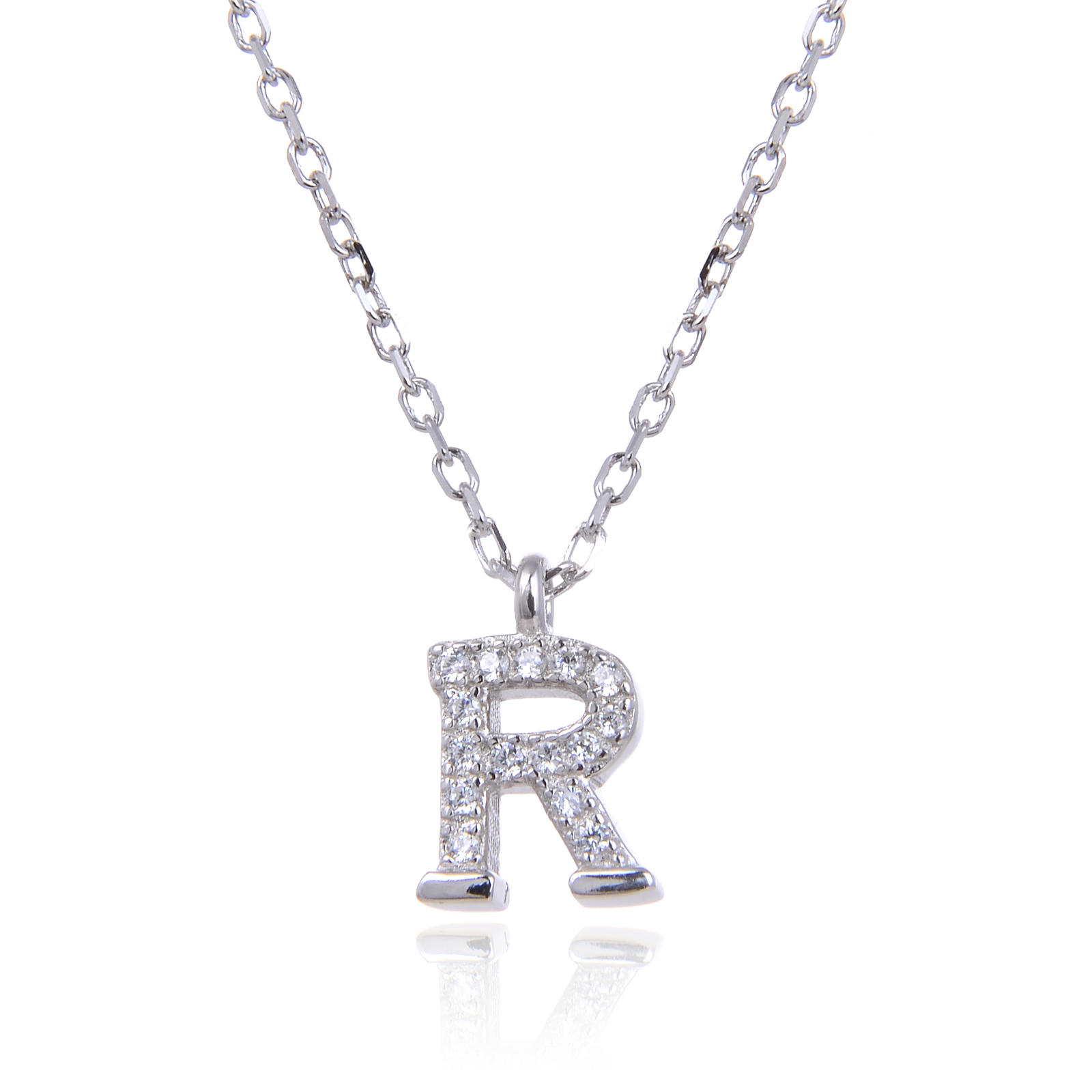Varëse me shkronjën R në Argjend 925 me Zirkon Kubik nga Penelope Jewellery.