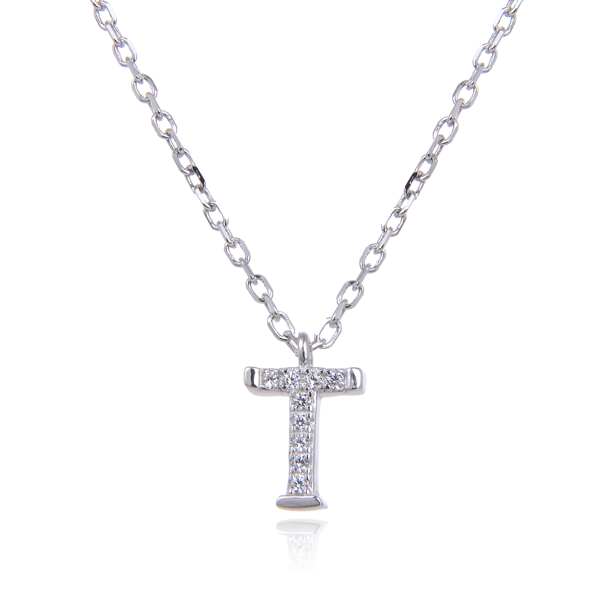 Varëse me shkronjën T në Argjend 925 me Zirkon Kubik nga Penelope Jewellery.