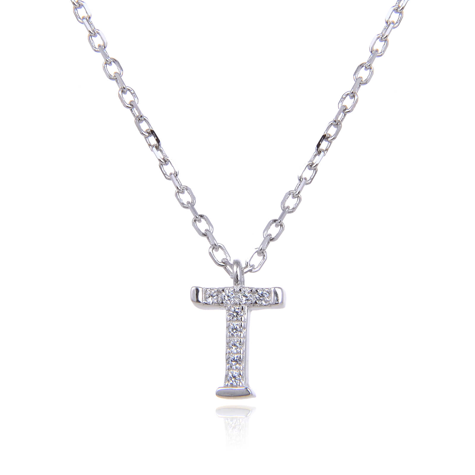 Varëse me shkronjën T në Argjend 925 me Zirkon Kubik nga Penelope Jewellery.