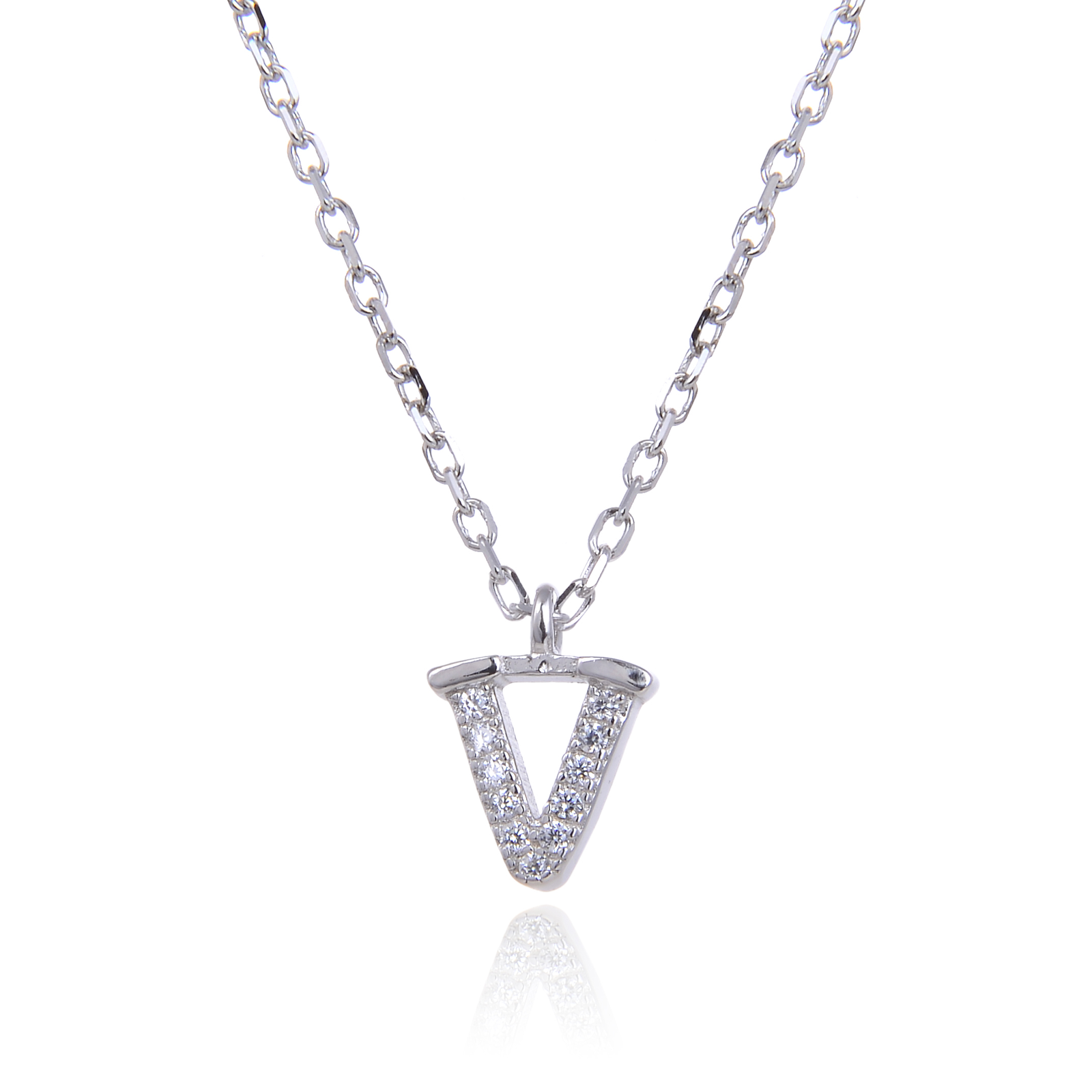 Varëse me shkronjën V në Argjend 925 me Zirkon Kubik nga Penelope Jewellery.