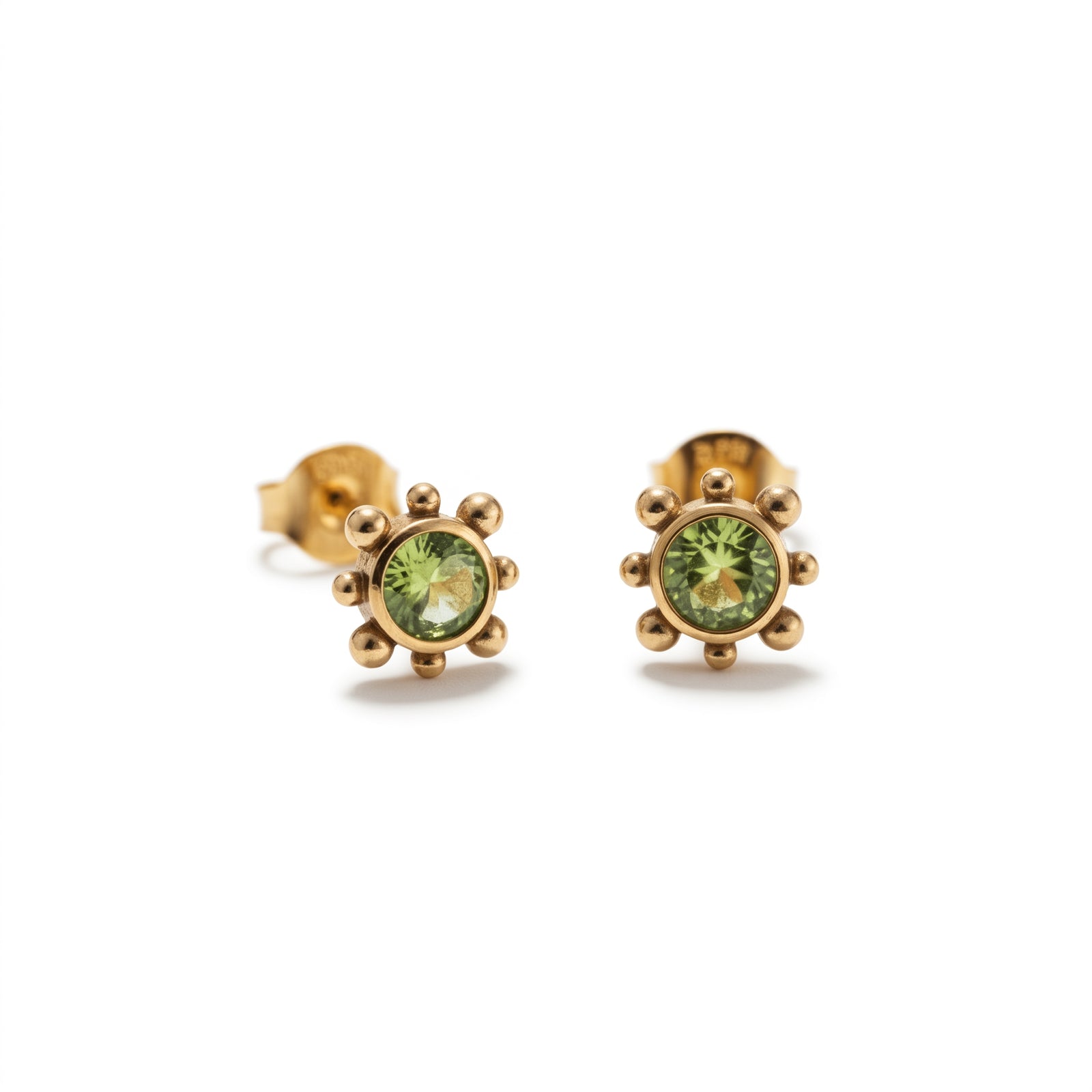 Vathe Studs Peridot Margarita | Argjend 925 Gold Plated - pamje 1