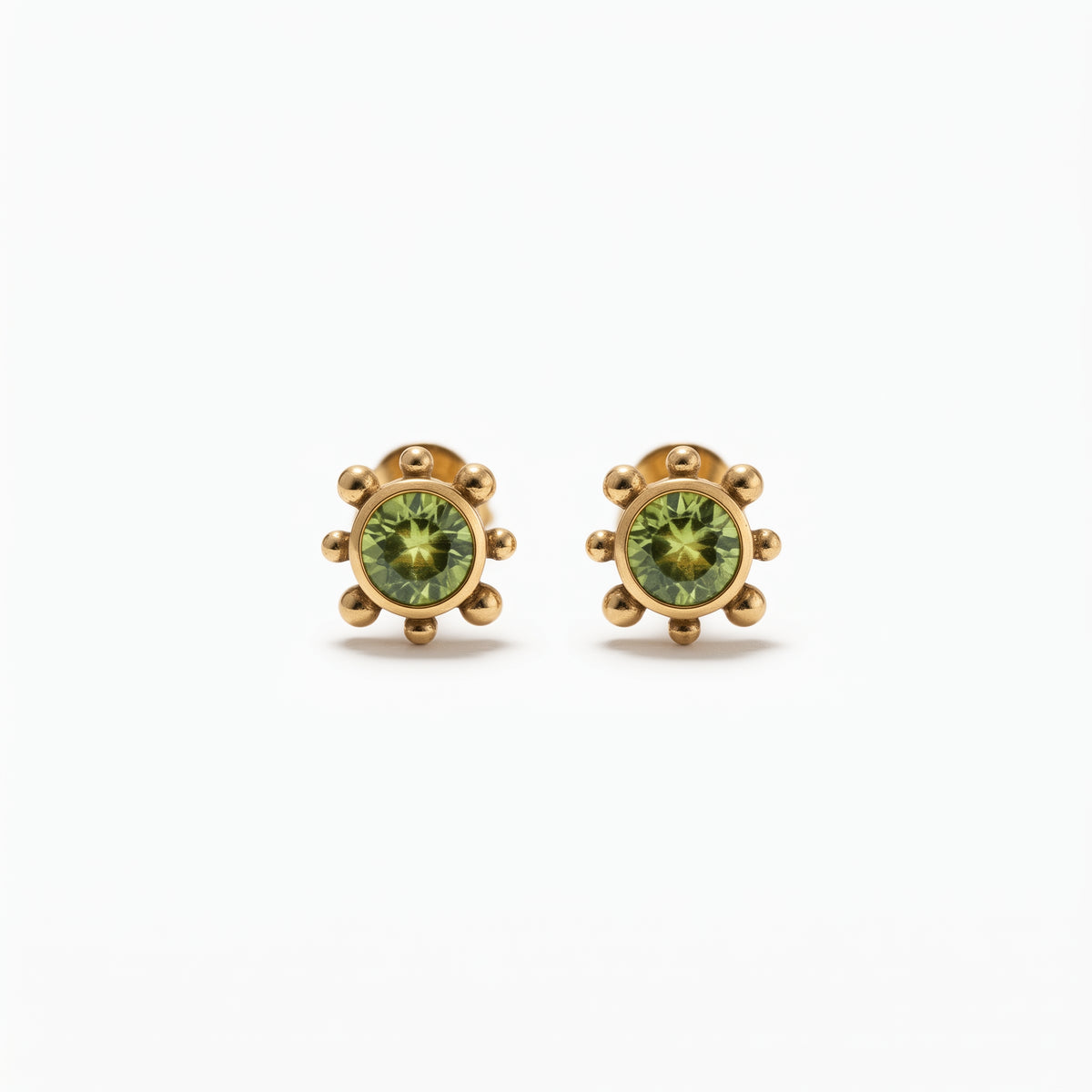 Vathe Studs Peridot Margarita | Argjend 925 Gold Plated - pamje 2