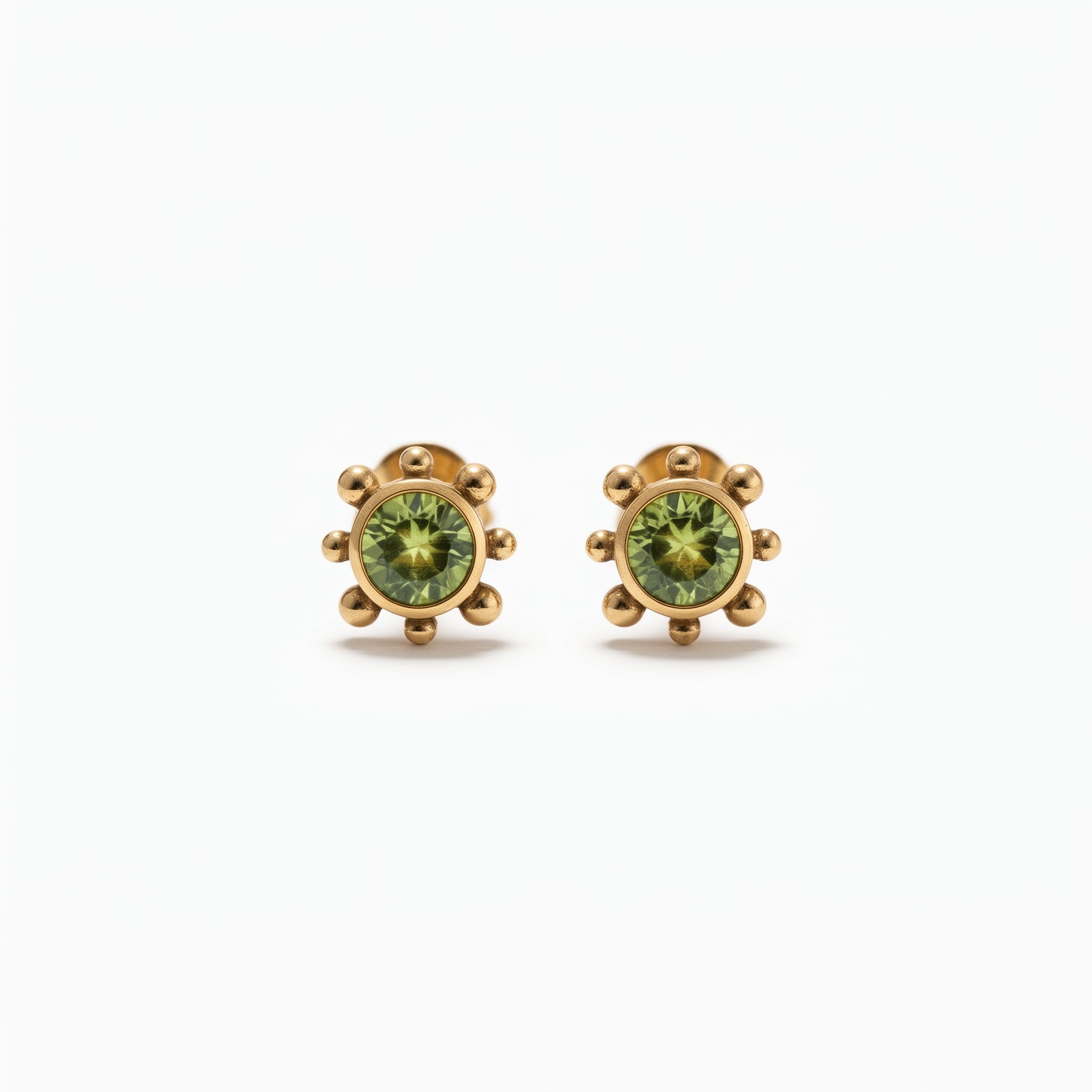 Vathe Studs Peridot Margarita | Argjend 925 Gold Plated - pamje 1
