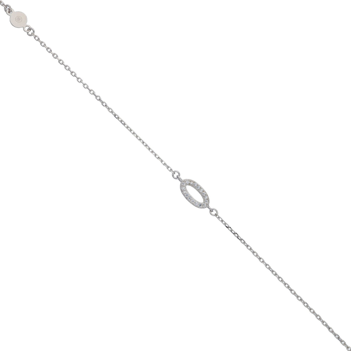 Byzylyk në argjend 925 me ornament oval dhe zirkone të bardha
