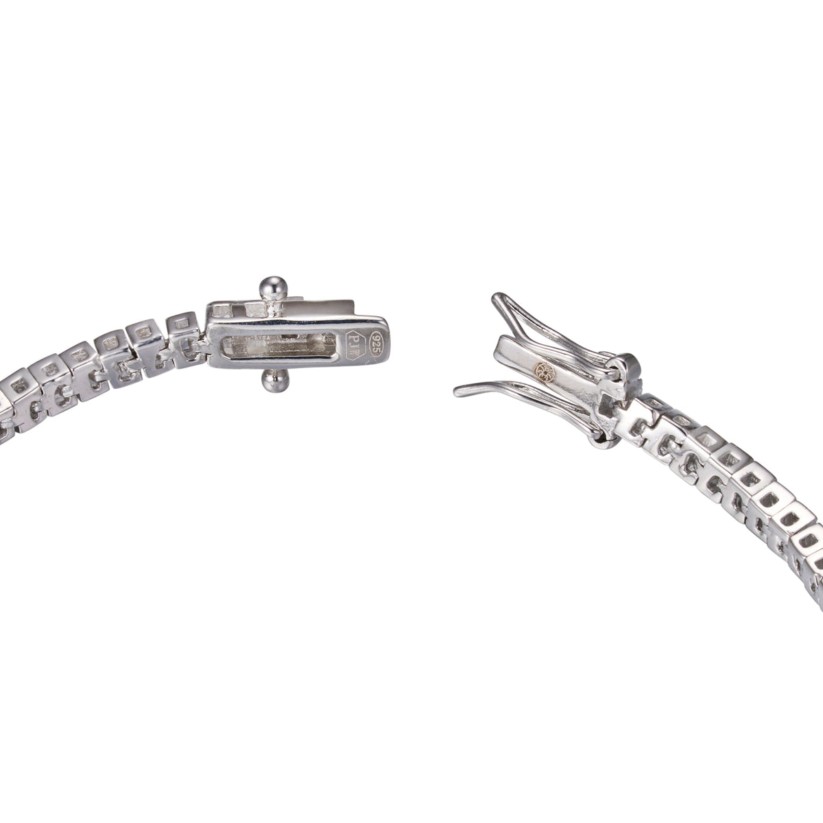 Byzylyk tennis Princess 16 cm me finish silver dhe zirkone të bardha