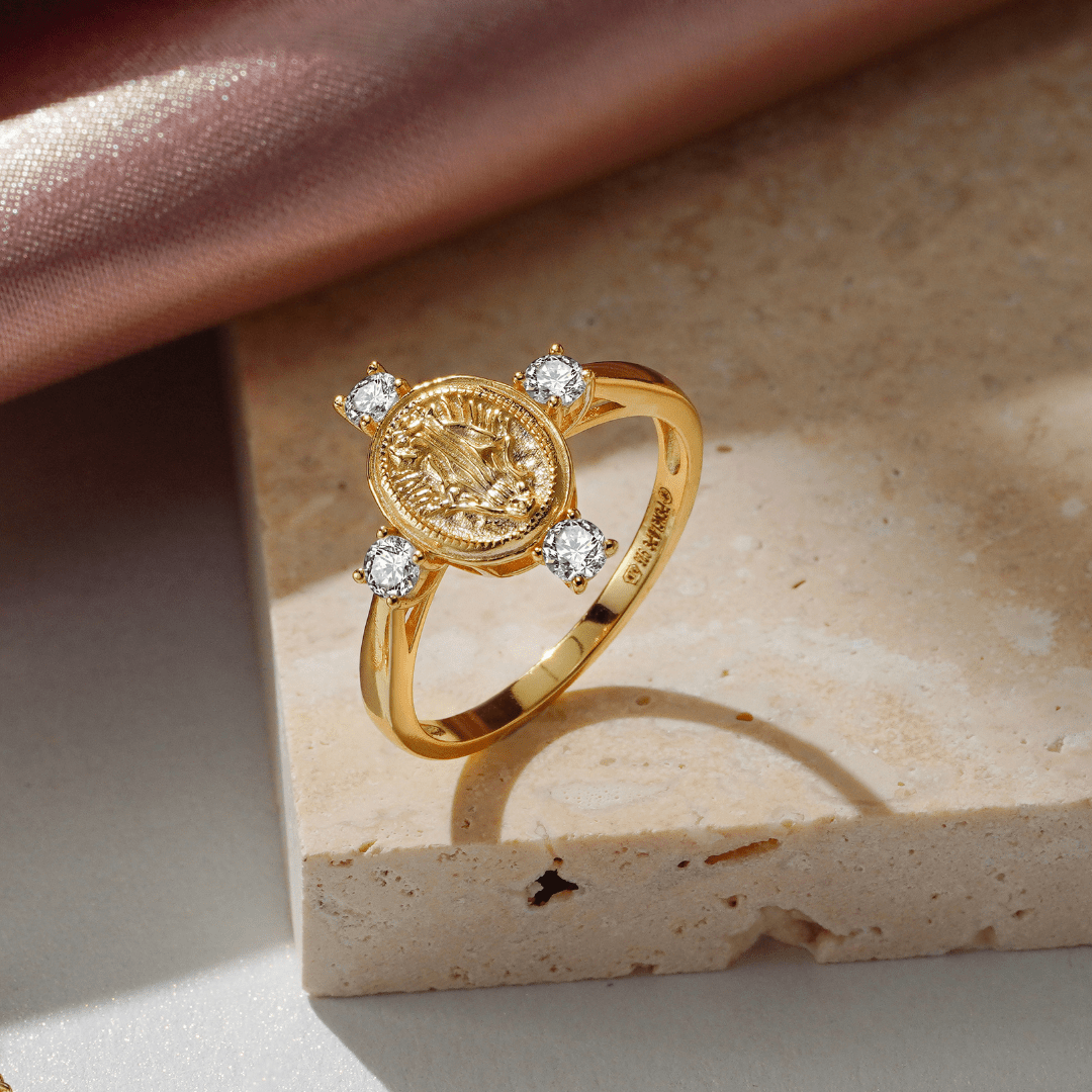 Unaze dhurate me Virgjeresha Mari ne ari 18K dhe argjend 925Jewellery