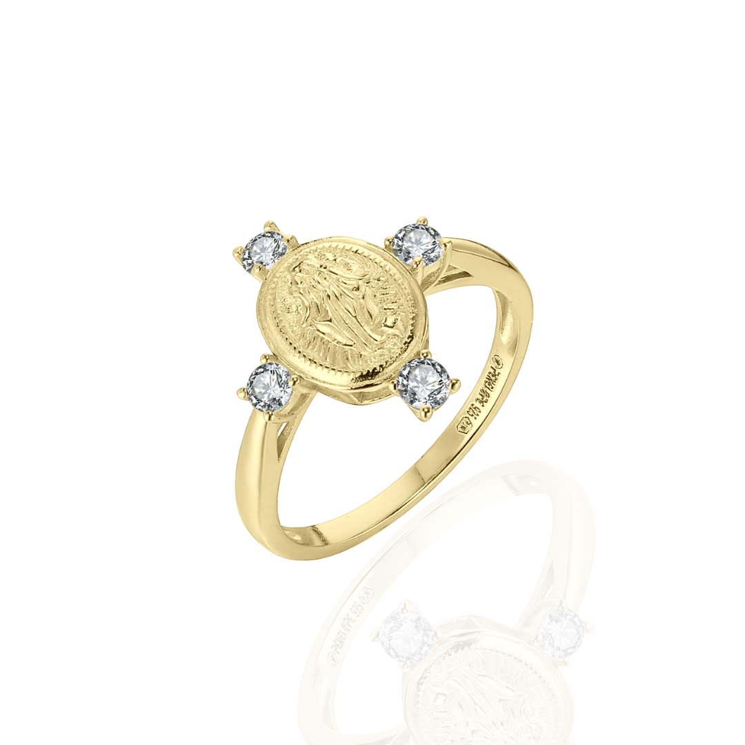 Unaze Virgjeresha Mari ne argjend 925 me larje ari 18K dhe gure zirkon