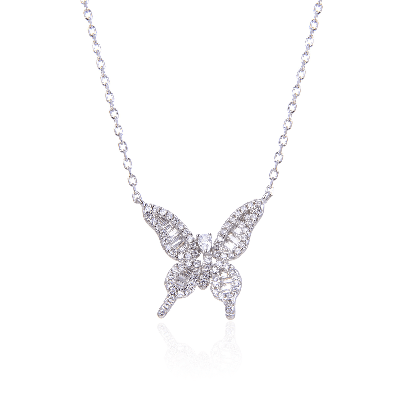 Varse Baguette Butterfly në argjend 925 me zirkone të bardha, përfshirë formën bagetë